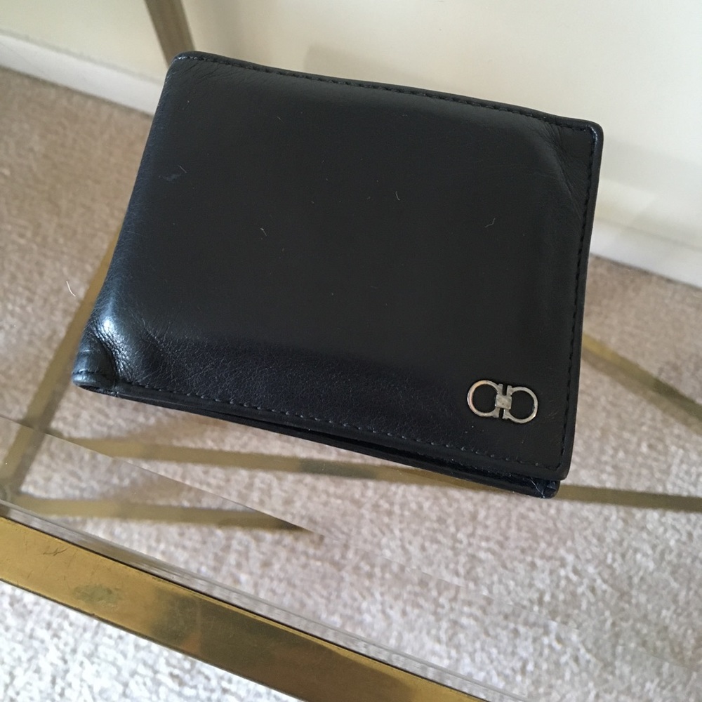 Salvatore Ferragamo Black Leather Wallet